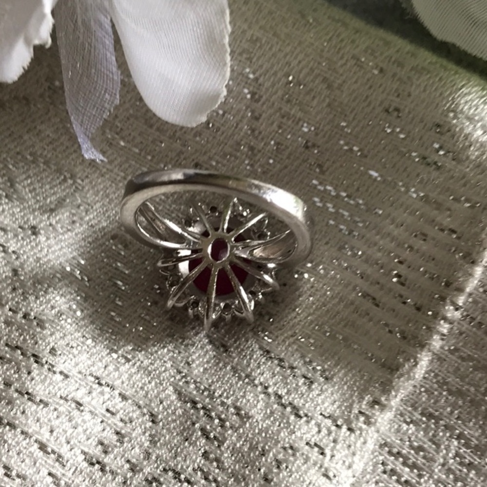 Size 7. Lab Created Ruby With White Sapphires - image 4